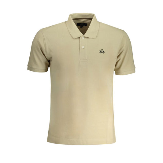 La Martina Beige Cotton Men Polo Shirt