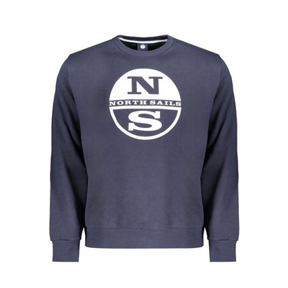 North Sails Blue Cotton Men Sweatshirt