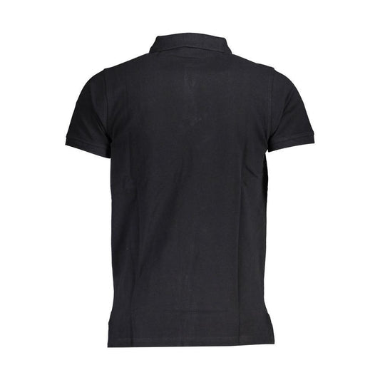 Back view of Norway 1963 Black Cotton Men Polo Shirt showcasing minimalist design and premium fabric quality.
