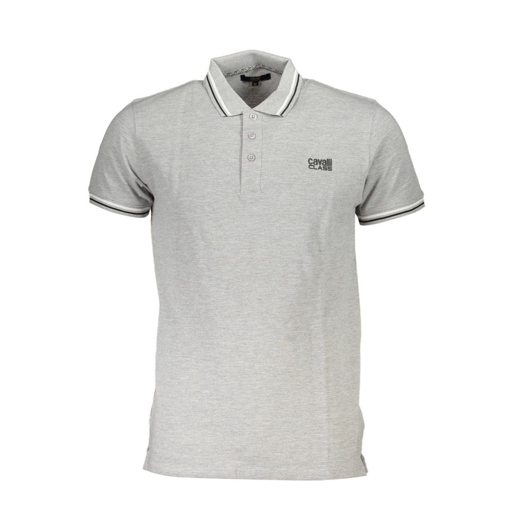 Cavalli Class Grigio Cotton Men Polo