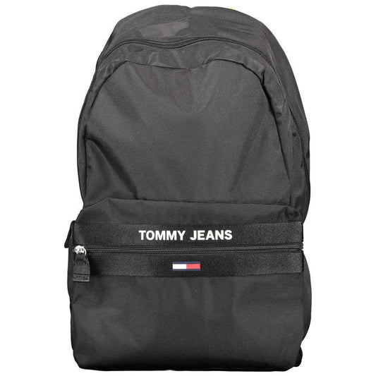 Tommy Hilfiger Black Recycled Polyester Men Backpack