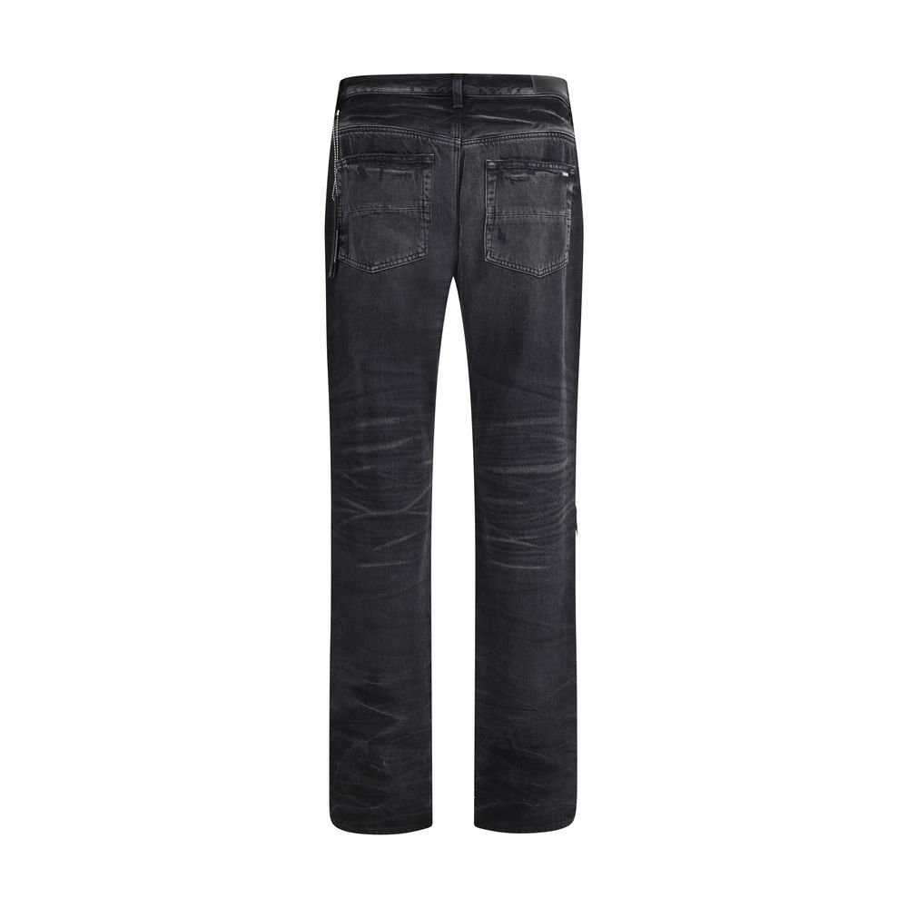 Amiri Black Cotton Straight-Leg Jeans