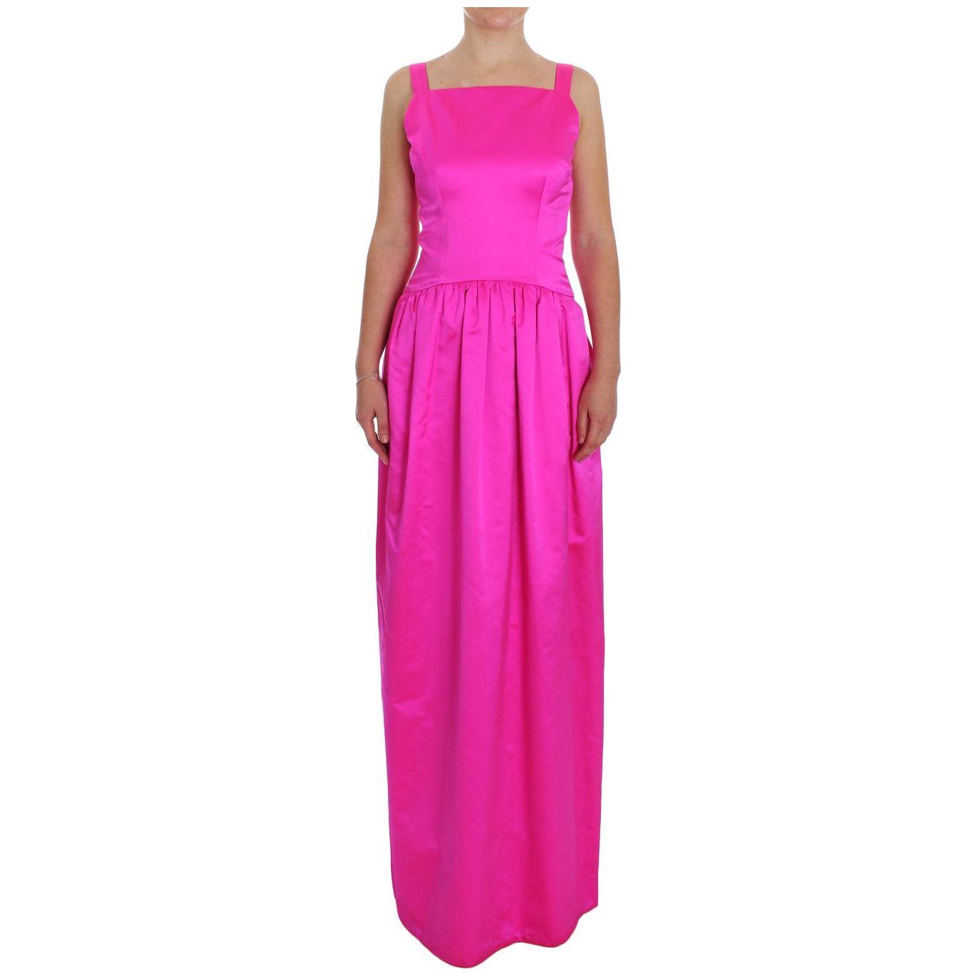 Dolce & Gabbana Elegant Silk Full Length Pink Sheath Dress Dolce & Gabbana