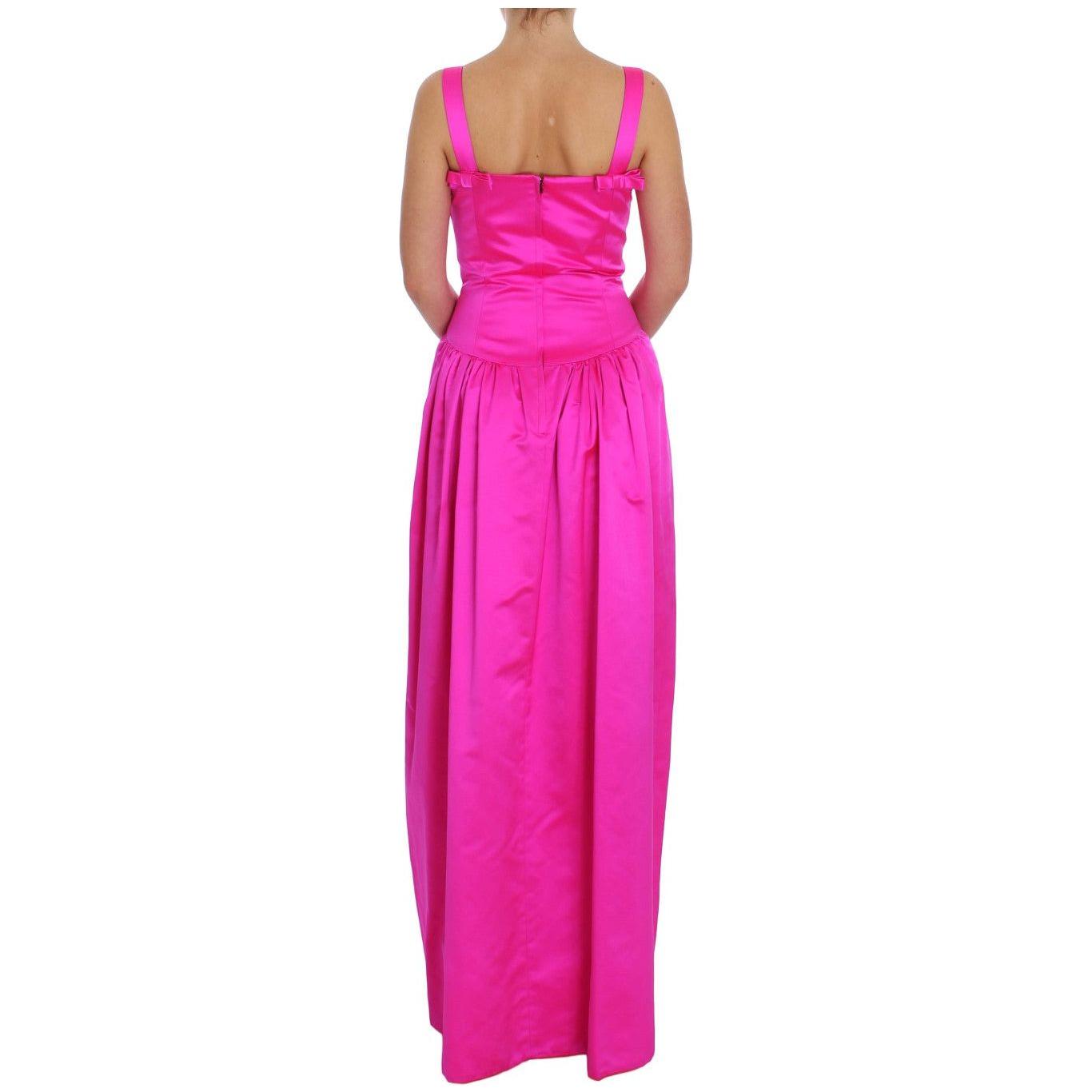 Dolce & Gabbana Elegant Silk Full Length Pink Sheath Dress Dolce & Gabbana