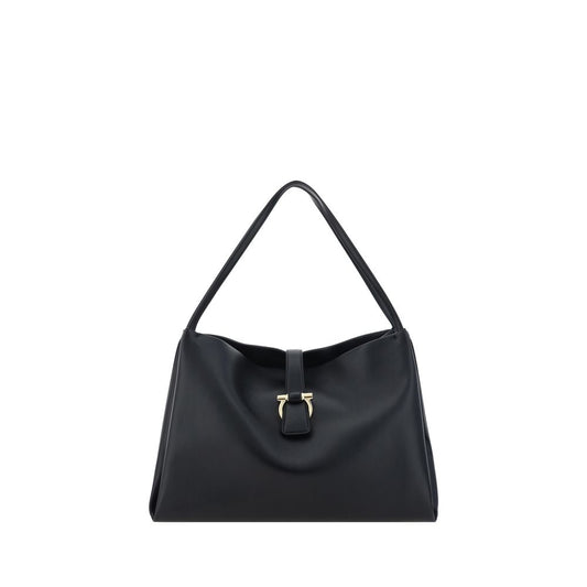 Ferragamo Black Calf Leather Bos Taurus Handbag