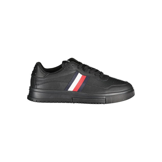 Tommy Hilfiger Black Leather Men's Sneaker