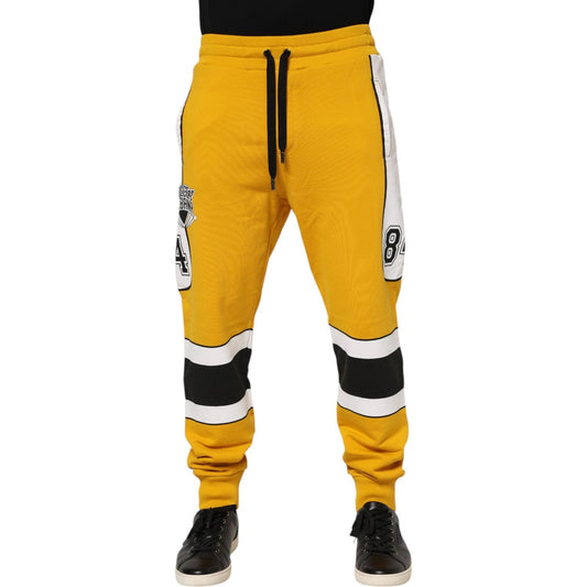 Dolce & Gabbana Yellow Cotton Logo Sweatpants Jogger Pants 1728,67345645728,Clothing,Dolce & Gabbana,IT48 | M,Jeans & Pants - Men - Clothing,Material: 100% Cotton,Men,Men - Clothing,Preowned / Defect,Yellow Dolce & Gabbana PAN76384-48