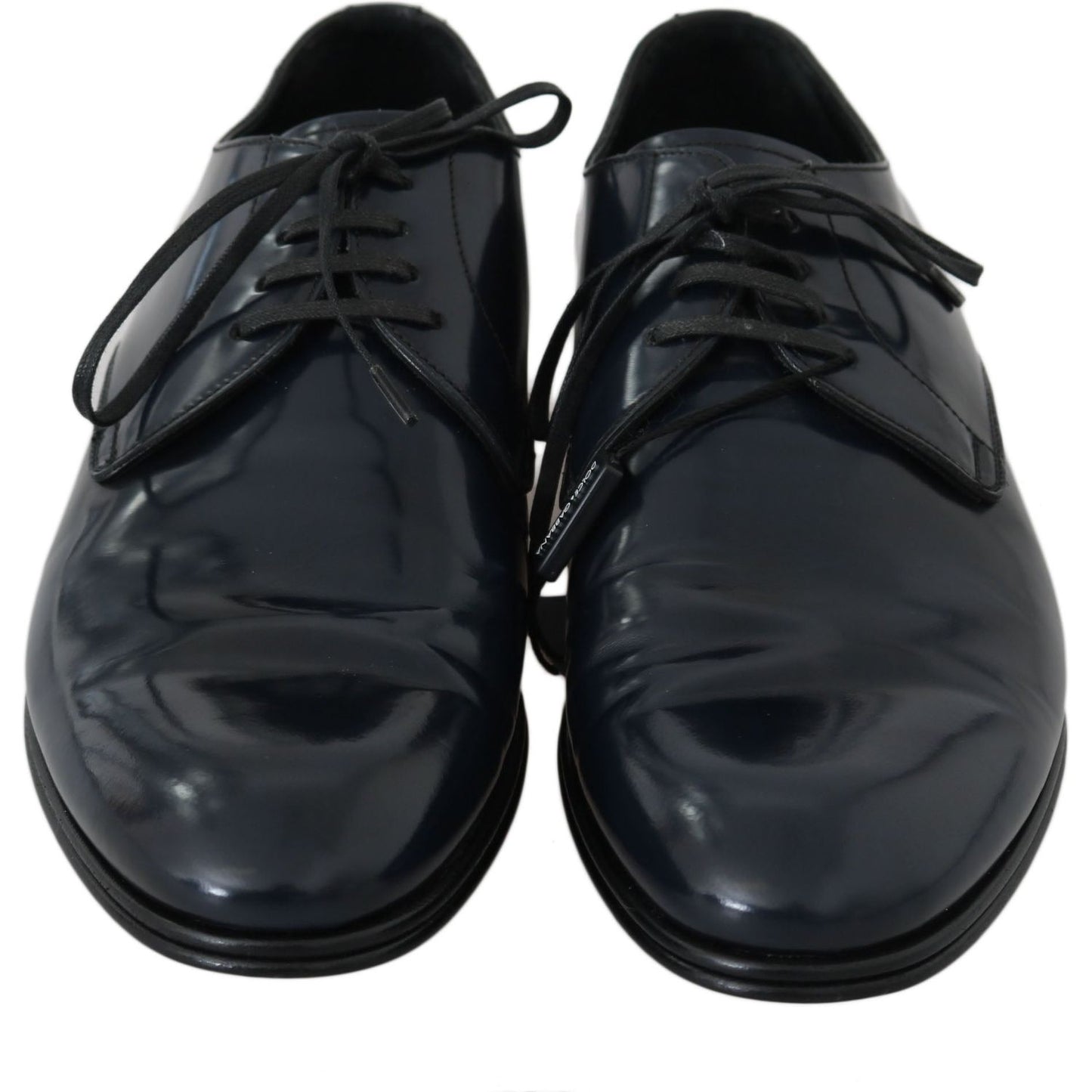 Dolce & Gabbana Elegant Dark Blue Leather Derby Dress Shoes Dolce & Gabbana