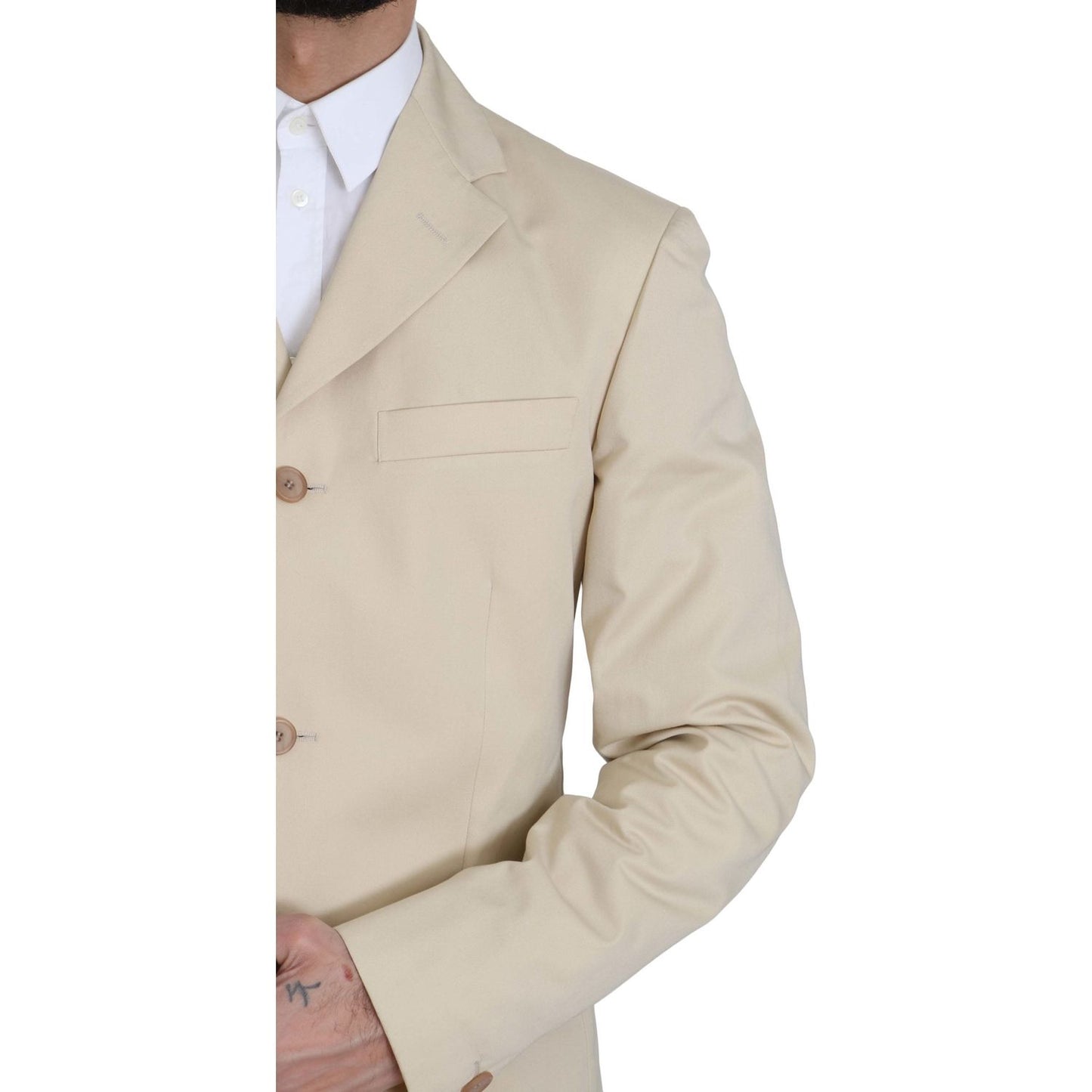 Romeo Gigli Beige Two-Piece Suit with Classic Elegance Suit Romeo Gigli