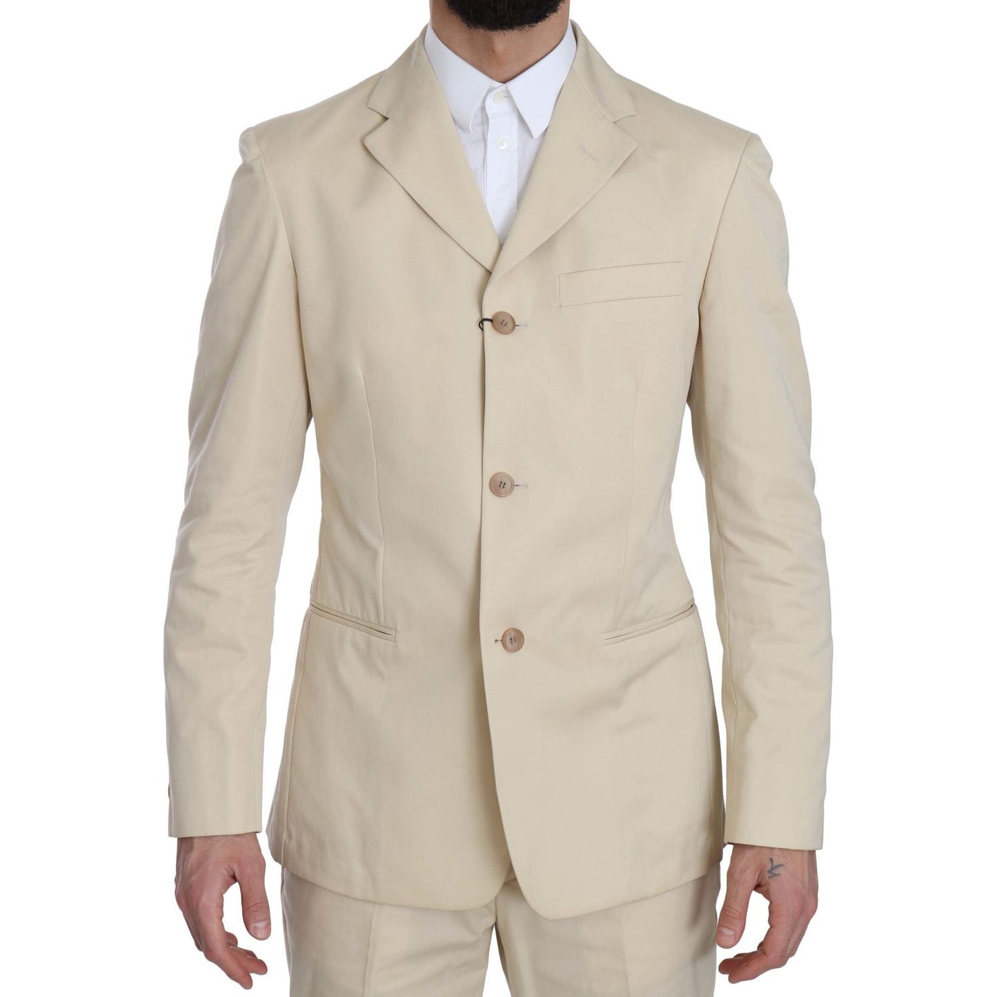 Romeo Gigli Beige Two-Piece Suit with Classic Elegance Suit Romeo Gigli