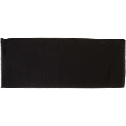 Dolce & Gabbana Dark Gray Virgin Wool Striped Pattern Wrap Scarf Wool Wrap Shawls