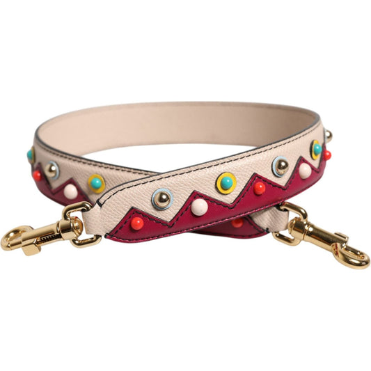 Dolce & Gabbana Beige Red Leather Handbag Accessory Shoulder Strap 1728,67345645728,Bags,Dolce & Gabbana,Leather Accessories - Women - Bags,Material: Leather,New with tags,Women,Women - Bags Dolce & Gabbana BEL8225