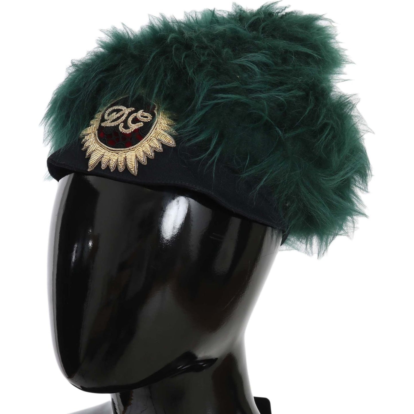 Dolce & Gabbana Elegant Emerald Cashmere Cloche Cap Hat Dolce & Gabbana