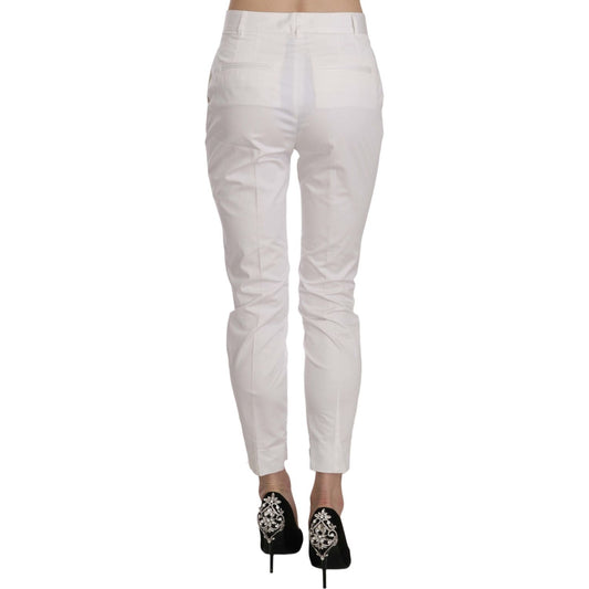 Dolce & Gabbana Elegant White Cotton Blend Trousers Dolce & Gabbana