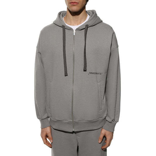 Hinnominate Gray Cotton Men Hoodie