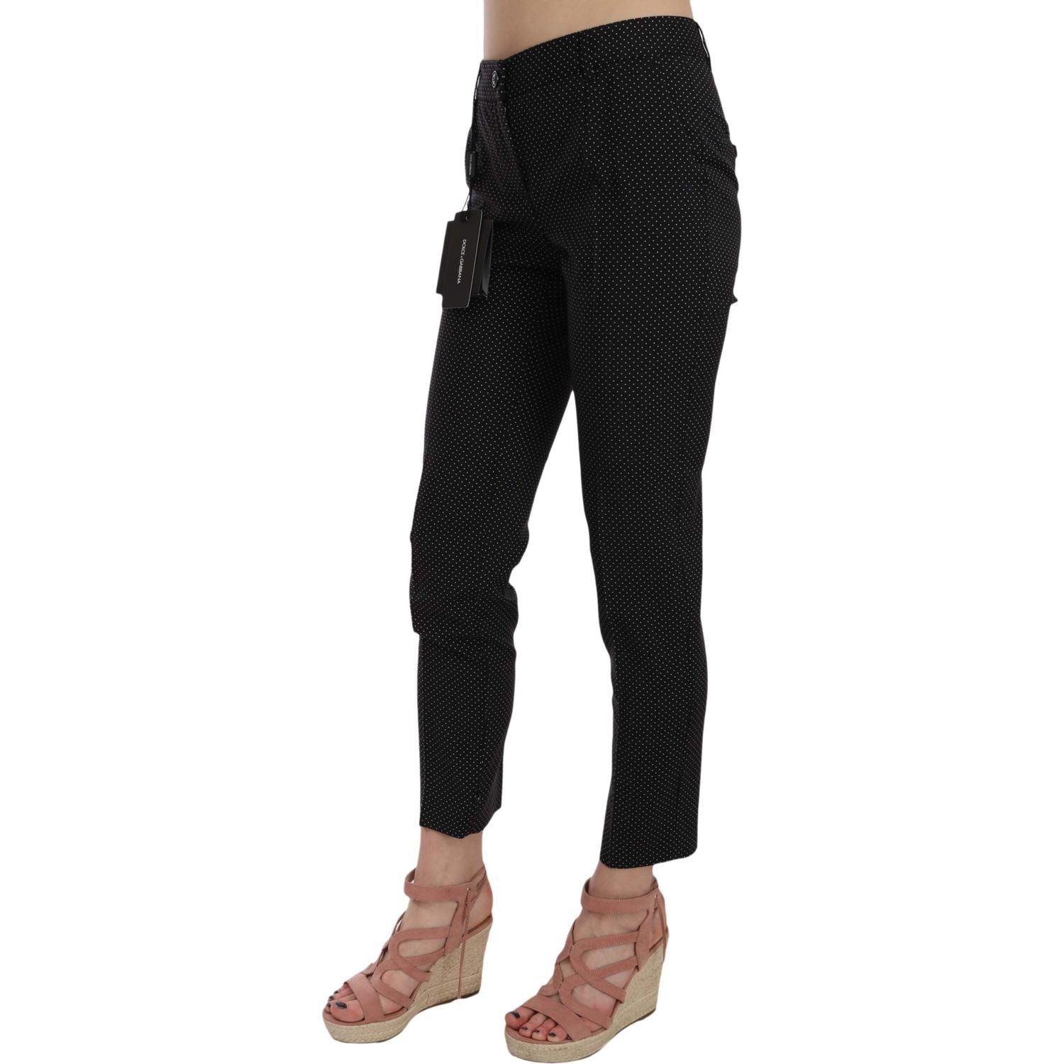 Dolce & Gabbana Polka Dot Slim Capri Trousers Tapered Pants