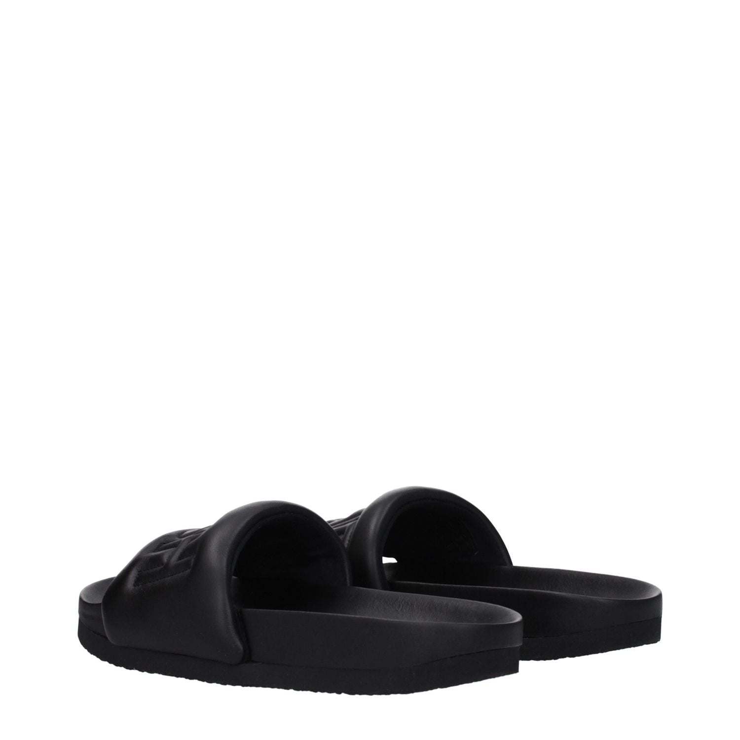 Ambush Black Leather Slippers