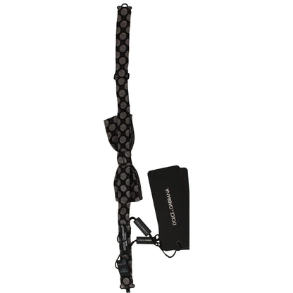 Dolce & Gabbana Brown Silk Polka Dot Jacquard Men Bow Tie Papillon Dolce & Gabbana