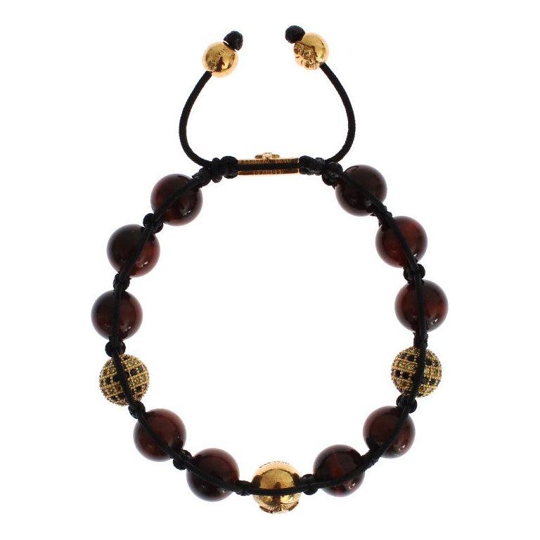 Nialaya Radiant Red Tiger Eye & CZ Gold Bracelet Bracelet Nialaya