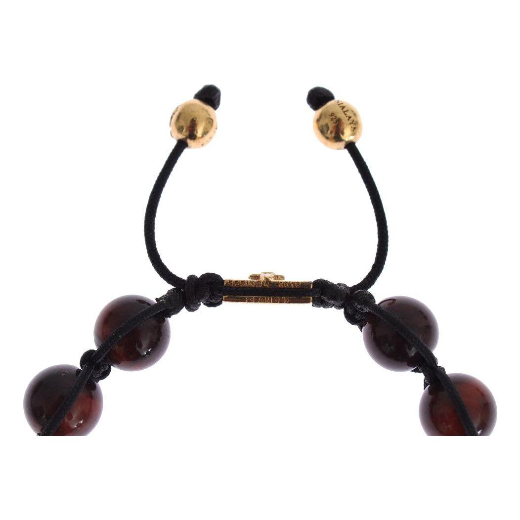 Nialaya Radiant Red Tiger Eye & CZ Gold Bracelet Bracelet Nialaya