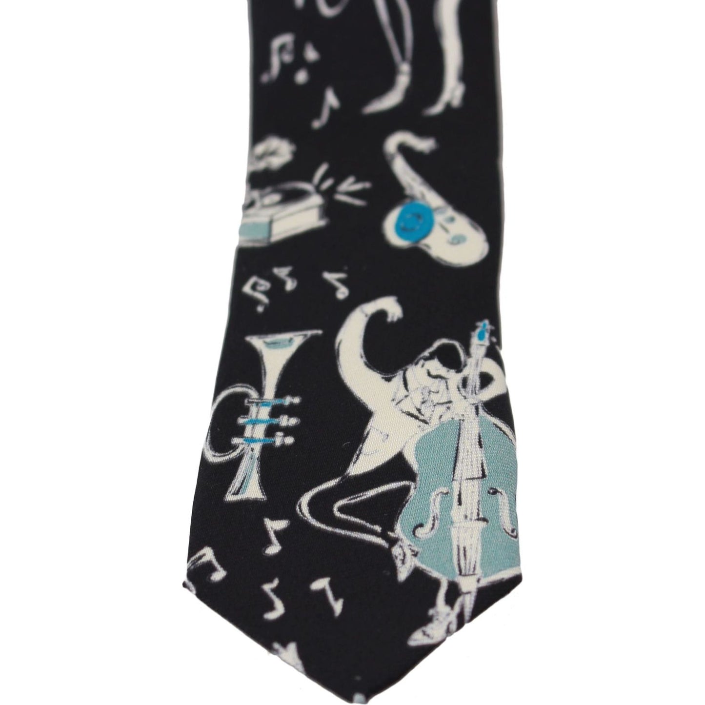 Dolce & Gabbana Elegant Black Music Pattern Silk Neck Tie Necktie Dolce & Gabbana