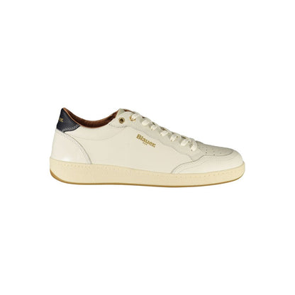 Blauer White Polyurethane Men Sneaker
