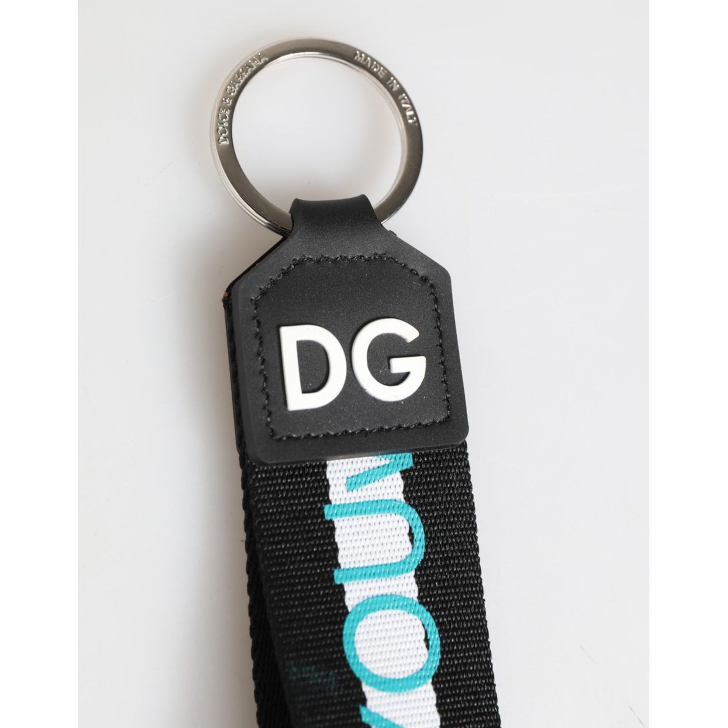 Dolce & Gabbana Multicolor Logo Polyester Brass Holder Keychain Keyring