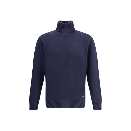 Brooksfield Blue Fleece Wool Turtleneck