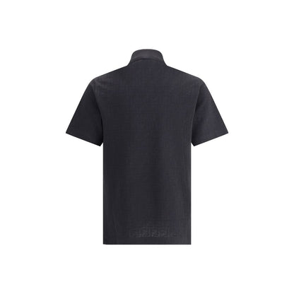 Fendi Black Cotton Polo Shirt