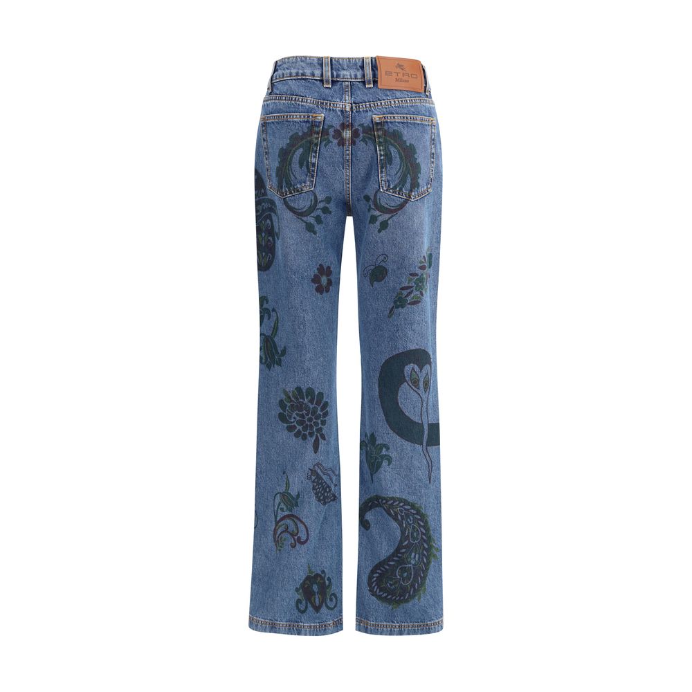Etro Blue Cotton Flared Jeans