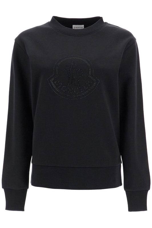 Moncler sweatshirt with rhinestone logo Topwear Moncler