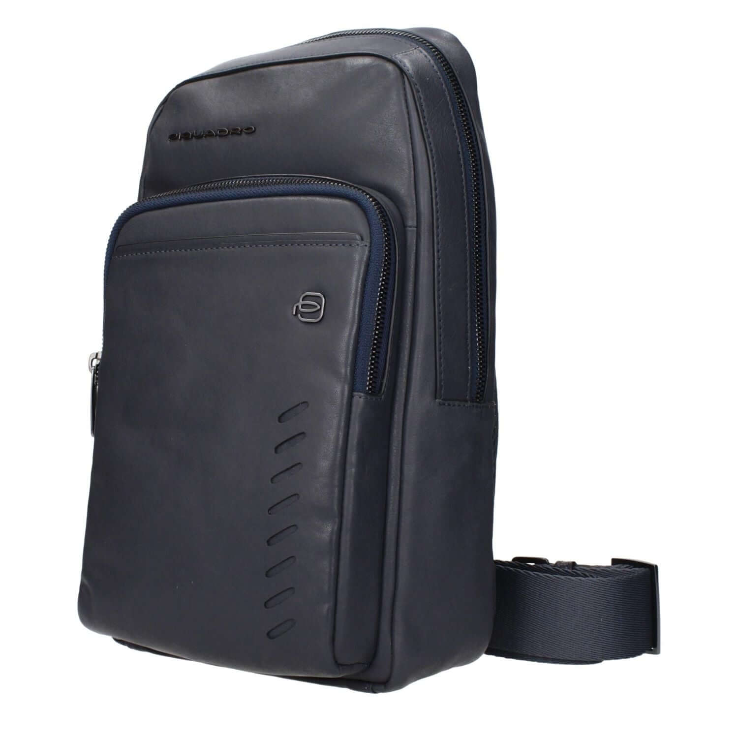 Piquadro Blue Leather Crossbody Bag