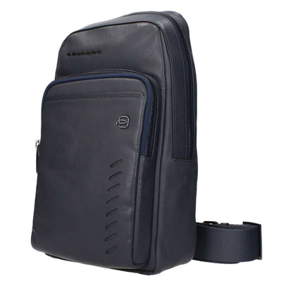 Piquadro Blue Leather Crossbody Bag