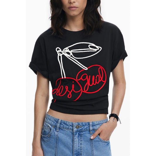Desigual Black Cotton Women T-Shirt