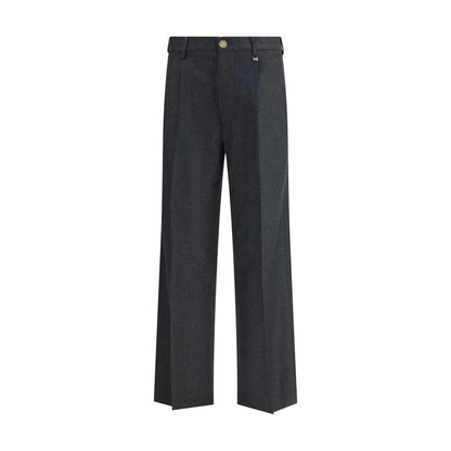 Vivienne Westwood Gray Fleece Wool Casual Pants