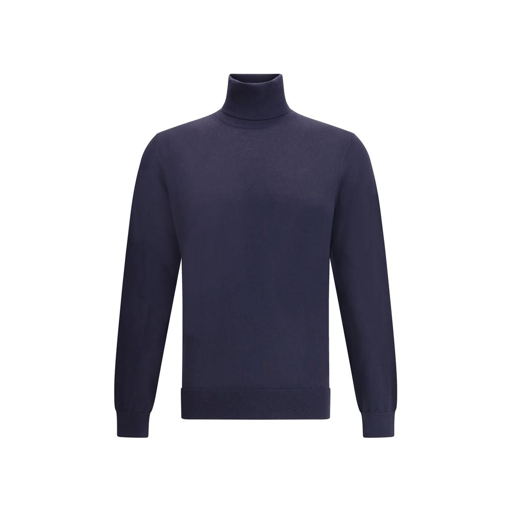 ZEGNA Blue Cashmere Turtleneck