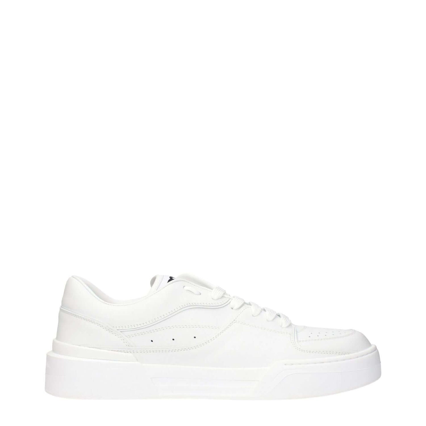 Dolce & Gabbana White Leather Low Top Sneakers