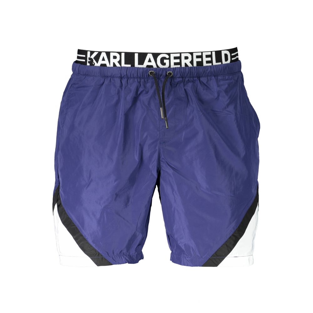 Karl Lagerfeld Blu Polyester Men Swim Boxer