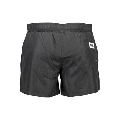 Karl Lagerfeld Black Polyester Men's Swim Trunk