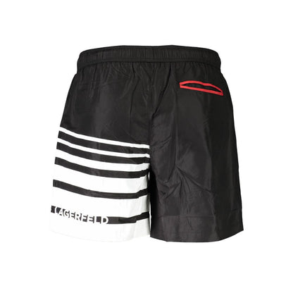 Karl Lagerfeld Black Polyester Men's Swim Boxer