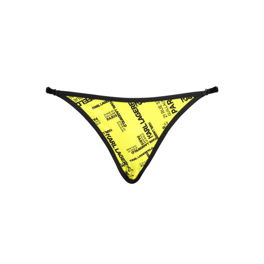 Karl Lagerfeld Yellow Elastane Women Swim Brief
