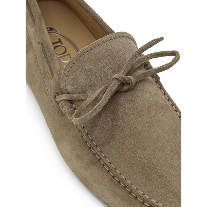 Tod's Beige Suede Leather Moccassin