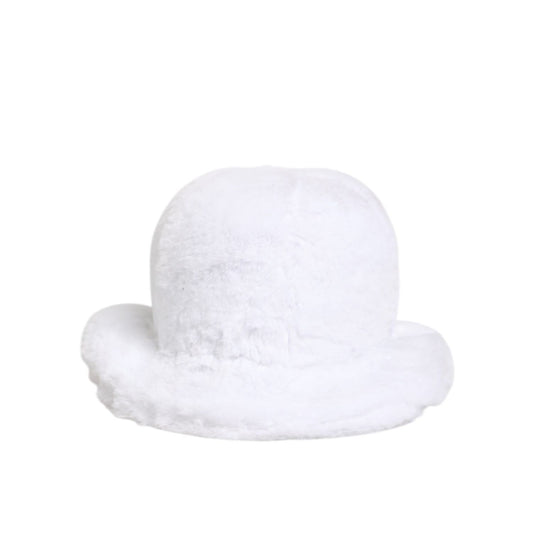 Dolce & Gabbana White Modacrylic Fur Bucket Men Capello Hat