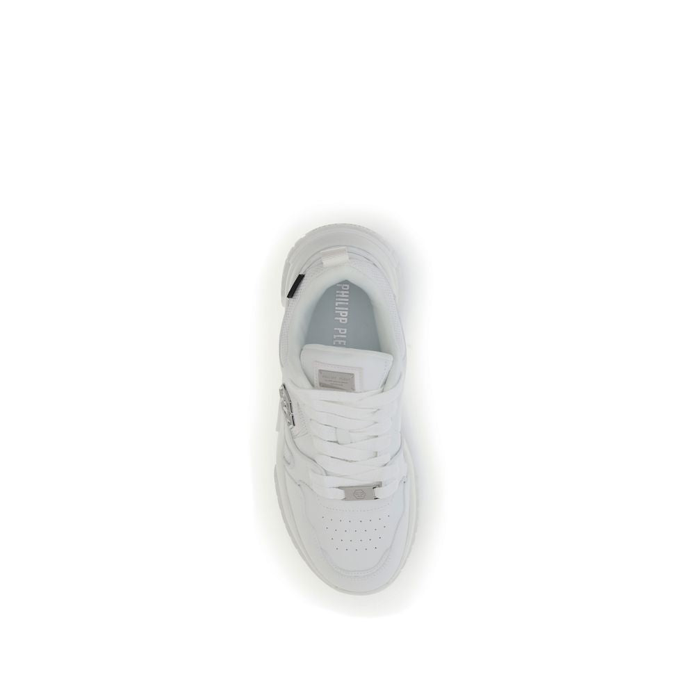 Philipp Plein White Polyester Athletic Sneakers