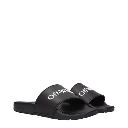 Off-White Black Cotton Slippers