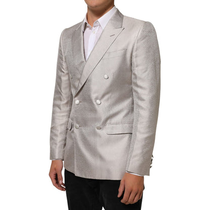 Dolce & Gabbana Beige MARTINI Double-Breasted Suit Blazer