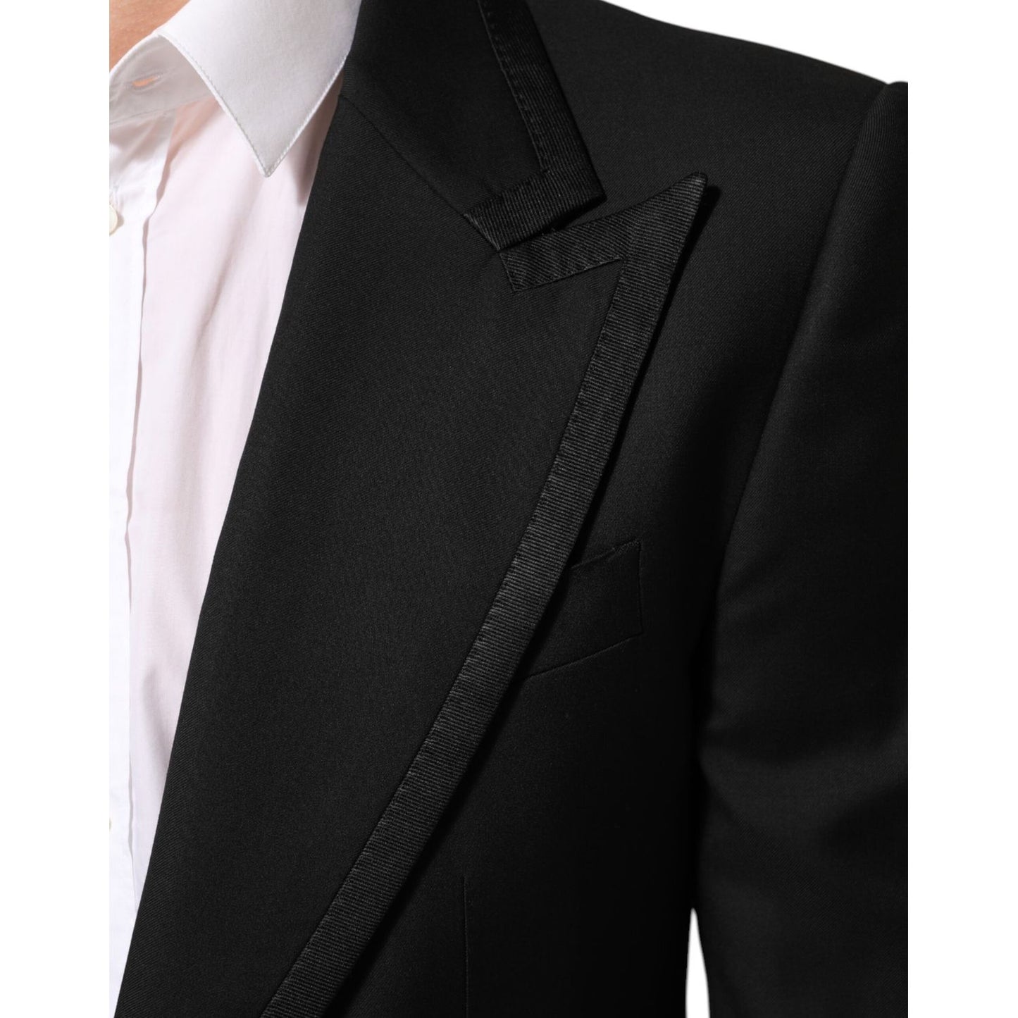 Dolce & Gabbana Black Wool 1 Button Suit Jacket Men Blazer
