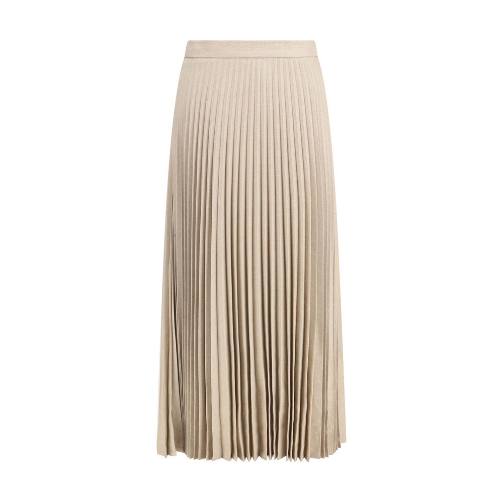 True Royal Beige Wool Long Skirt