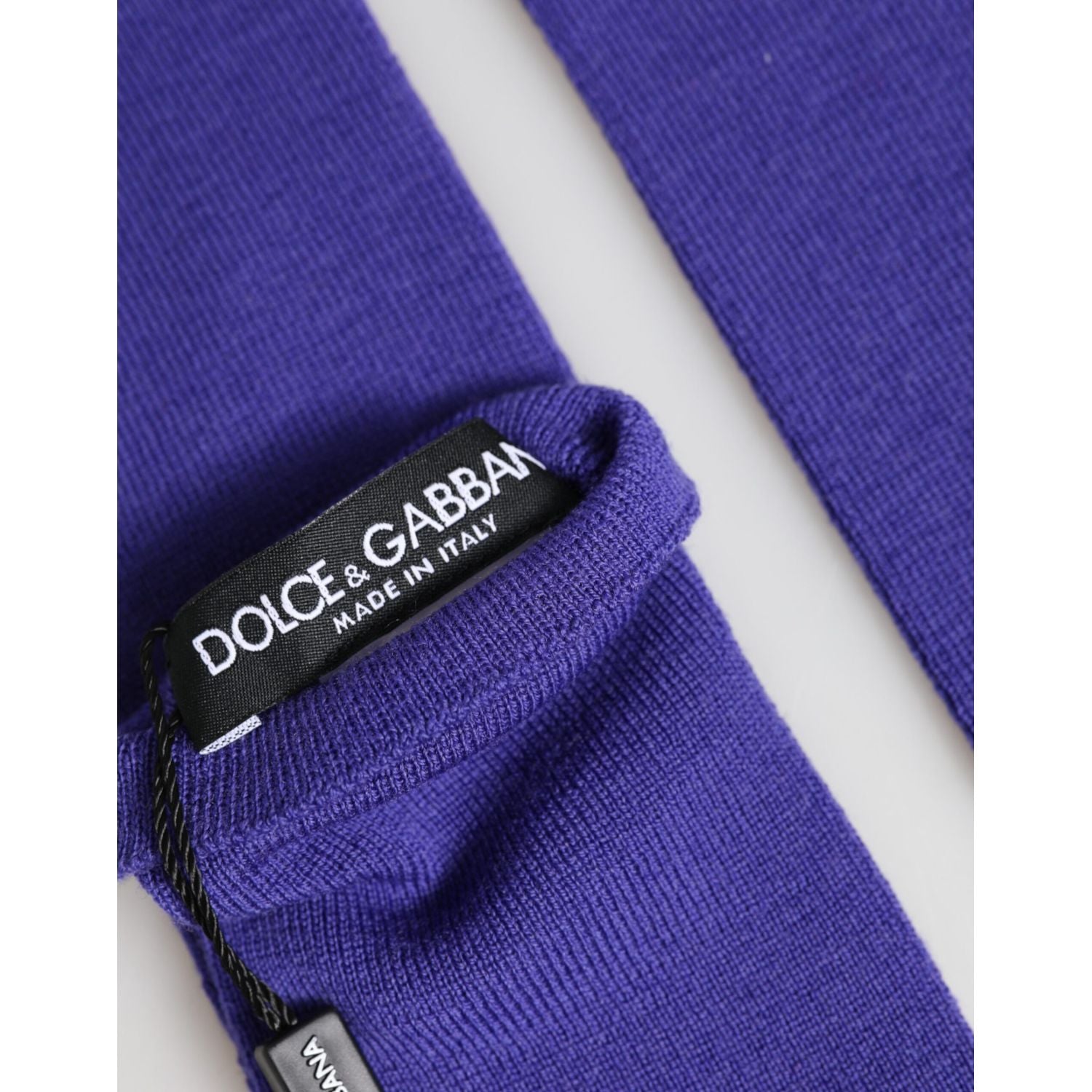 Dolce & Gabbana Violet Wool Fingerless Elbow Length Mitten Gloves