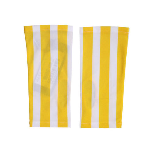 Dolce & Gabbana Yellow White Nylon Fingerless Wrist Length Gloves